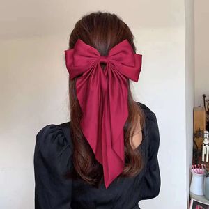 Silk Ribbon Large Bow Hair Clip Headdress with Super Fairy Back of the Head Spoon Clip Internet Celebrity, Same Style Spring