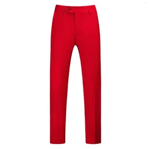 Calças masculinas homens em linha reta botão de cor sólida 2024 casual streetwear estilo coreano longo moda pantalones hombre