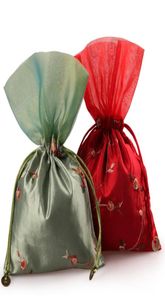Frutas bordadas retalhos grande bolsa de jóias artesanato cetim pano cordão embalagem doces chá berloque presente saco lavanda storage2572025