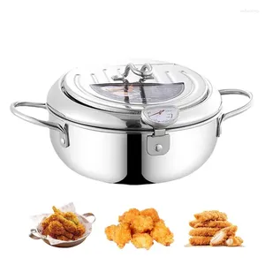 Pans Stainless Steel Oil Pan Deep Fryer With Draining Rack Saving French Fries Frying Japanese Style Tempura