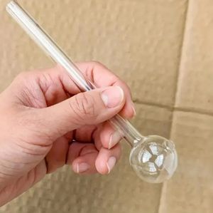 15CM clear Pyrex oil burner Smoking pipe 2mm thick glass tube 30mm OD Ball for water bongs rigs Hookahs Bubbler Tools