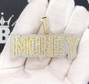 in stock 5A cubic zirconia cz hip hop bling men boy jewelry iced out bling rec cz money pendant necklace27113208656