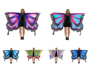 Szaliki Butterfly Wings szal Halloween kostium panie przylądkowy szalik miękka tkanina bajki