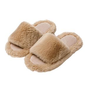 new Winter Women Slippers White Pink Black Fur Warm Solid slide-proof Indoor Comfortable Lady Sandal Soft Girl Slides 36-40