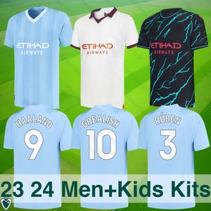 23 24 Soccer Jerseys HAALAND DE BRUYNE PHILLIPS MANS CITIES GREALISH FERRAN MAHREZ FODEN BERNARDO JOAO CANCELO Z RODRIGO Football Shirt Men Kids Kits Sets Uniforms