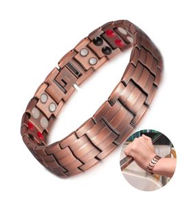 Pure Copper Energy Bracelet Men Germanium Therapeutic Magnetic Bracelet Copper Vintage Chain Link Bracelets for Men Arthritis 22044064906