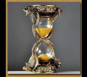 アクセサリーヨーロッパスネークシェイプメタル15分の砂時計タイマーホーム装飾砂時計サンドガラス時計砂a35
