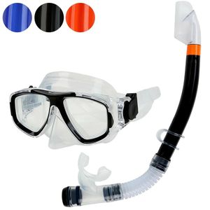 Máscaras de natação mergulho snorkel conjunto adulto crianças máscara de mergulho tubo óculos de proteção esportes aquáticos piscina óculos para crianças adultos