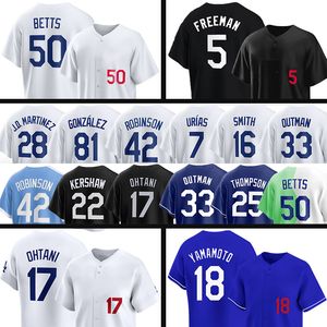 Shohei Ohtani Mookie Betts Dodgers Maglie da baseball Yoshinobu Yamamoto James Outman Clayton Kershaw Freddie Freeman Enrique Hernandez Will Smith Martinez