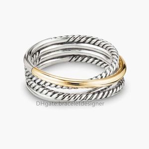 Rings Band 1: 1 Ring Silver Twisted X Series Original Gold Vintage Craft Luxury Designer smycken med utsökt för kvinnliga vänner och älskare idealisk bröllopspresent