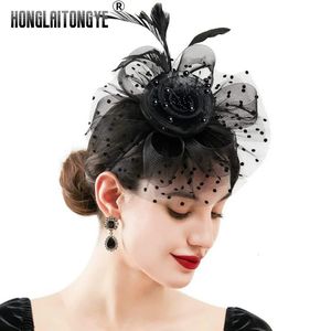 Kadınlar için Vintage Fascinators Kadınlar İçin Askinatör Şapkaları Düğün ve Kilise Lüks Baş Bandı Şapkası Çay Partisi 231225