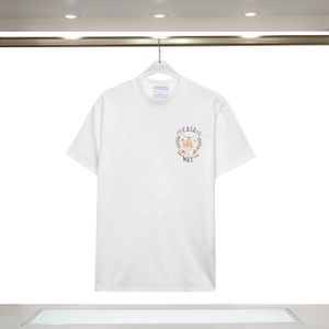 Herr t-shirt designer sommarpar kort ärm modeetikett halsringningsbrev broderad vit bomull rund hals t-shirt lös koreansk mode s-3xl 68