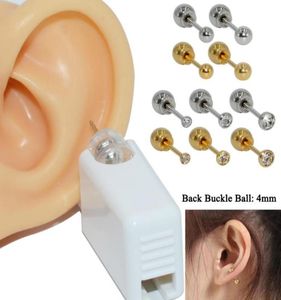 Stud 1PC Sterylizowane jednorazowe bezpieczeństwo Uch Ear Piecing Devicestesterile Rame Crystal Brak ostrego biżuterii ciała Baby5523385