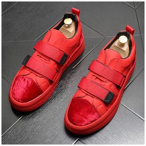 Slip Fashion on Loafers Men Casual Leather Mens Comfortable Moccasins Shoes Breathable Sneakers New Black Red Flats S