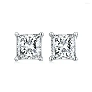 Stud Earrings BOEYCJR 925 D Color Princess Cut 1ct/2ct Moissanite VVS Fine Jewelry Diamond Earring For Women