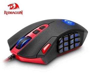 Redragon Perdition M USB PRZEWODNE MIEJSKIE MIELKI DPI Programowalne myszy myszy ergonomiczne laptop komputer J220523144015068437