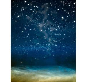 青いナイトビニールポグラフィの背景キラキラと星の厚い雲の子供たち