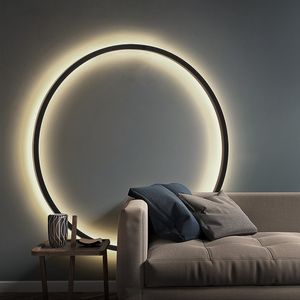 Lampade semplici per la decorazione dello sfondo del cerchio Nuove luci moderne da parete a LED Soggiorno Camera da letto Comodino Corridoio Corridoio Illuminazione per interni