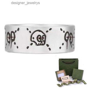 Модное унисекс-роскошное кольцо для мужчин и женщин, унисекс-призрак, дизайнерские кольца, ювелирные изделия, серебристый цвет, высокое качество, доставка в подарочной коробке