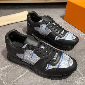 Designerskor Mens Run Away Sneakers Fashion Trend Famous Brand Damier Mönster Black Leather Trim Retro Lätt sneaker med originallåda