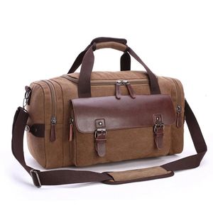 Vintage Canvas Travel Luggage Bag For Men Women Large Capacity Shoulder Handbag Crossbody Travel Duffel Bags Duffle Handbag 231226