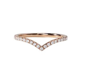 Pierścienie 100 925 Sterling Silver stworzył Moissanite Anniversary Fashion Simple V kształt kreatywny pierścień dla kobiet drobna biżuteria15452837539541