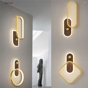 Duvar lambası minimalist modern demir sanat dairesel şekilleri değişebilir LED yatak odası başucu masası uyku gece ışık merdivenleri dekor