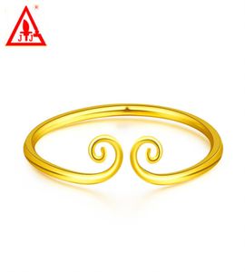 24K Altın Dolgulu Bangles Lüks Güzel Takı Kadınlar Erkekler Boyut Ayarlanabilir Büyü Promosyon Bakır Band Gerçek Bilekler4319663