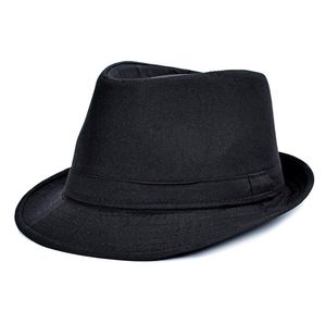 Erkekler Trilby Hats Klasik Kalın Kısa Kısa Brim Manhattan Gangster Cap Cotton Blend Moda Kadınlar Fedora Caz Hat4505202