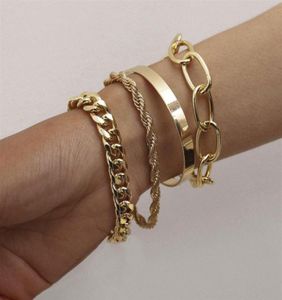 Europa och USA: s populära Bangle Simple Gold Armband -kombination förlorar inte färg lyxig design233a8292118