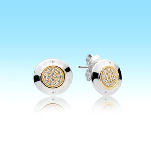 18K Yellow gold pltad Stud Earring with Original box for 925 Sterling Silver CZ diamond pave Earrings Women Men gift jewelry set2332298