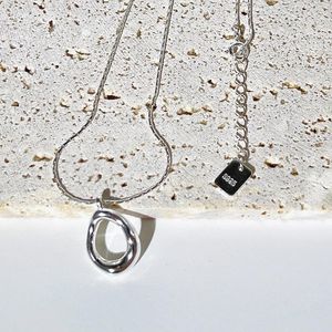 Chains Fashion 925 Sterling Silver Simple Ring Circle Geometric Punk Pendant Necklace For Women Girl Jewelry Dropship Wholesale