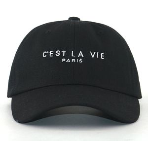 List haftowa c'est vie paris cap hat 100% bawełniany czysty bck mody baseball czapki kobiety hip hop tato hats mężczyźni sportowe czapkę 2203092416538