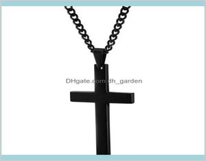 Christian Jesus Single Titanium Necklace Stainless Gold Silver Black Prayer Choker Crucifix Pendants Men Jewelry Nmv5K Pendant N Ds4X16938632