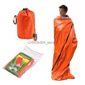 Sleeping Bags Waterproof Lightweight Thermal Emergency Sleeping Bag Bivy Sack Survival Blanket Bag CampingHiking Outdoor Activities EquipmentL231226