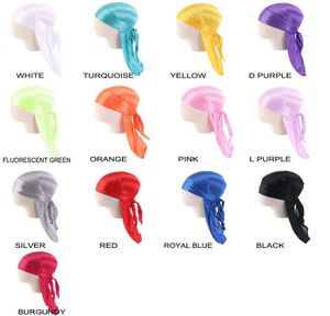 Bebek Hediye Düz Renk Tasarımcı Çocuklar Durags Saten Head Wrap05201667