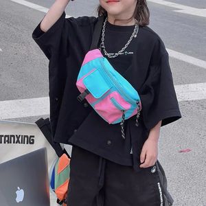 Dziecko TABY TABY Boy Street Hiphop pakiet klatki piersiowej Trend torebki paski nerki śmieszna dziewczyna banan nastolatki crossbody 231225