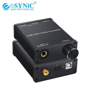 Złącza ESYNIC USB DAC Audio Converter USB Audio Dźwięk karta dźwiękowa USB do koncentrycznego sygnału S/PDIF do analogowego z wzmacniaczem słuchawkowym dla PS3/4