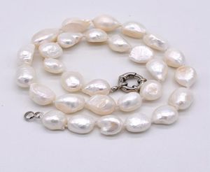 Vit barock halsband oregelbundet formad teardrop Natural Pearl Handmade Classic Simplicity Women039s Pearl Necklace8062262
