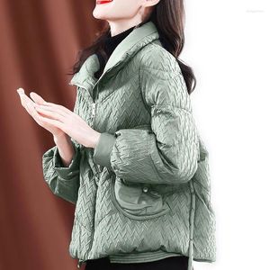 Trench da donna 2023 Inverno Donna Giacca in cotone allentato Viso luminoso Lavaggio Moda gratuita Elegante Parka caldo Office Lady Semplicità