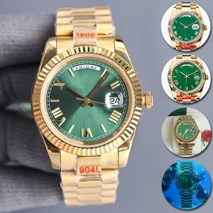 Day Mens Watch Green Dial Automatic Machine 40mm Lady 36mm Woman 904L Rostfritt stål Rem Sapphire Hidden Folding Buckle Waterproof Dhgate