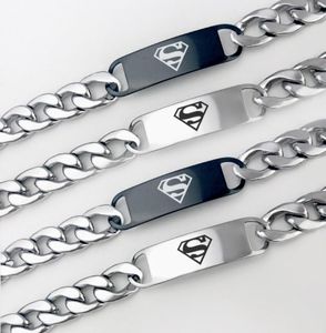 2019 Fashion Superman Championship Kettenarmband Edelstahl Fan Männer Frauen Party Bar Geschenk Ganzer Tropfen 5522430