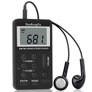 Conectores Hanrongda Hrd103 Pequeno Am Fm Rádio Digital 2 Bandas Receptor Estéreo Portátil Rádio de Bolso W / Fones de Ouvido Lcd Sn com Fone de Ouvido