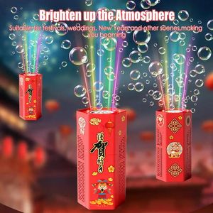 Bubble Maker Chinese Year Firework Shape Bubble Machines för gräsmatta utomhus inomhusfester bröllop camping dekor 231226