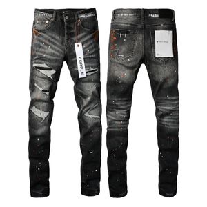 Lila Jeans Designer-Jeans für Herren, schmal geschnittene, modische Motorradhose, Vintage-Patchwork-Luxus-Punkthose, lila Markenjeans