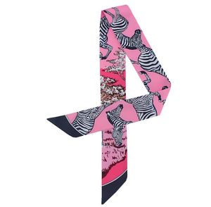 scarf Print Hair Bands Long Ribbon Women Girls Bows Ponytail Holder Scarves Sweet Accessories twilly for bag 85x5cm3953310