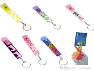 Credit Card Puller Clip Key Rings Acrylic Debit Bank Card Grabber For Long Nail Atm Keychain Cards Clip Nails Tools7090500