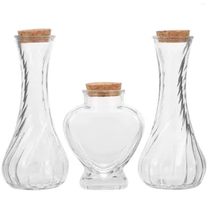 Bottiglie di stoccaggio Unità Set di sabbia Kit per cerimonia di matrimonio Bottiglia con filo trasparente Vaso a forma di cuore Coperchio Vasetti decorativi in vetro Drift Wishing