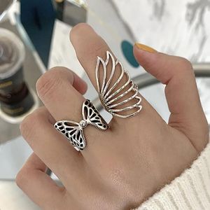 925 Sterling Silver Party Rings Fashion Creative Hollow Butterfly Wings Wedding Bride Jewelry Gifts for Women6940794