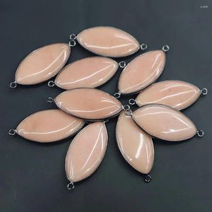 Pendant Necklaces Natural Stone Agate Horse Eye Connector Bracelet Necklace Accessories Material DIY Creative Jewelry Making 6Pc/Lot